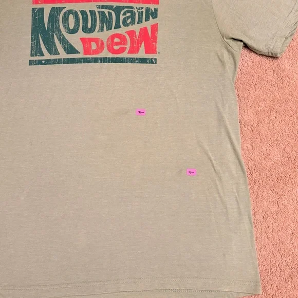 Mountain Dew Graphic T Shirt Adult XL Faded Green Short Sleeve Flaw Grunge - Picture 7 of 8